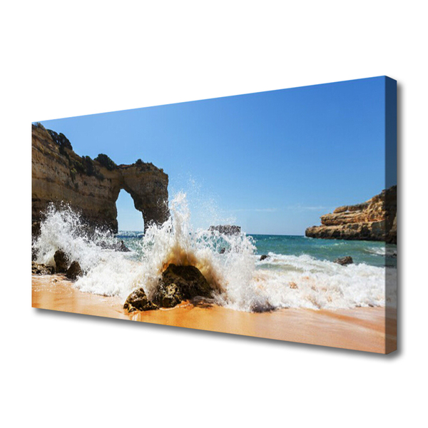 Quadro canvas Praia Mar Ondas Paisagem