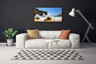 Quadro canvas Praia Mar Ondas Paisagem