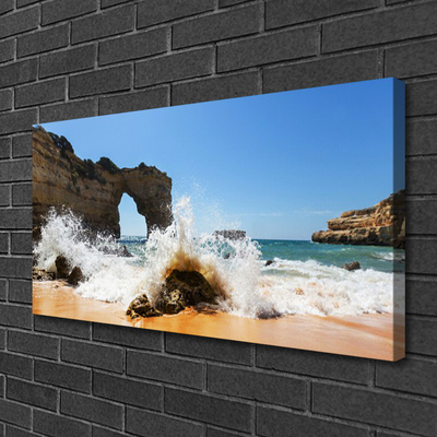 Quadro canvas Praia Mar Ondas Paisagem