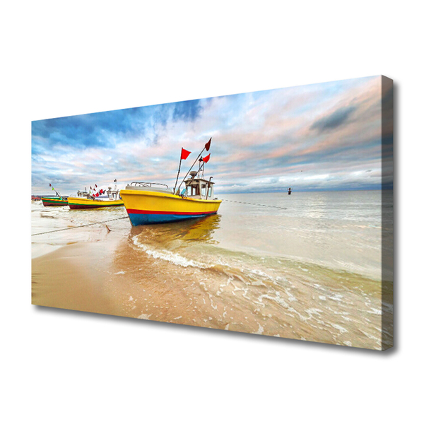 Quadro canvas Barcos Praia Mar Paisagem