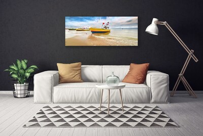 Quadro canvas Barcos Praia Mar Paisagem