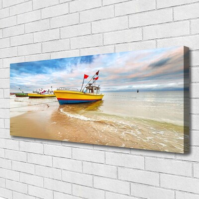 Quadro canvas Barcos Praia Mar Paisagem