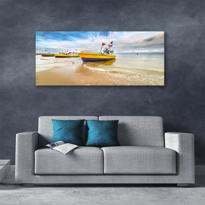 Quadro canvas Barcos Praia Mar Paisagem