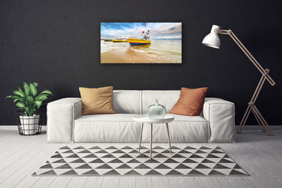 Quadro canvas Barcos Praia Mar Paisagem