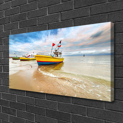 Quadro canvas Barcos Praia Mar Paisagem