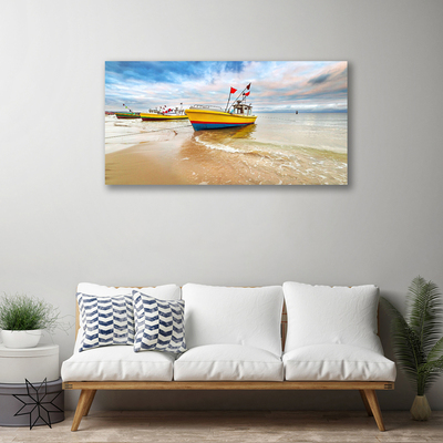 Quadro canvas Barcos Praia Mar Paisagem