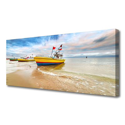 Quadro canvas Barcos Praia Mar Paisagem