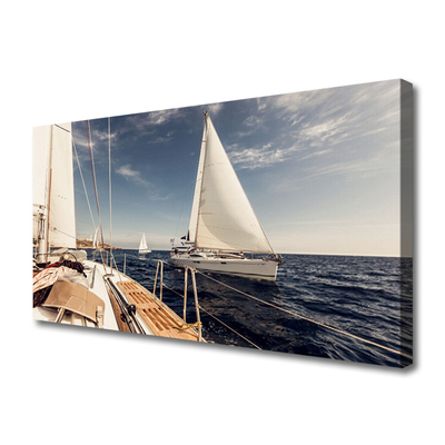 Quadro em tela Paisagem Marinha de Barcos