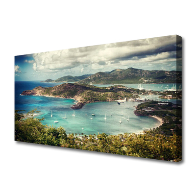 Quadro canvas Paisagem da Baía dos Barcos
