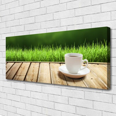 Quadro canvas Caneca de Grama Natureza Madeira
