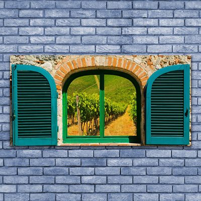 Quadro canvas Paisagem de campo de janela