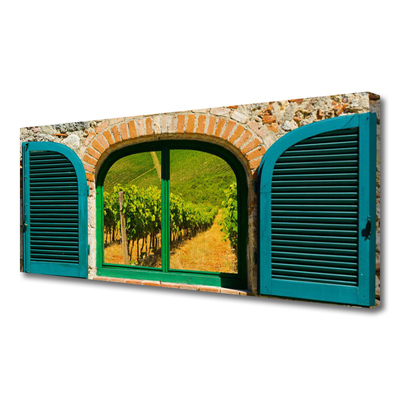 Quadro canvas Paisagem de campo de janela