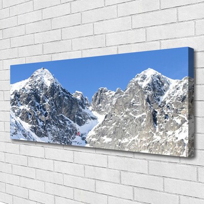 Quadro em tela Paisagem de neve na montanha