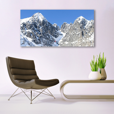 Quadro em tela Paisagem de neve na montanha
