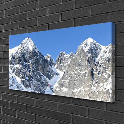 Quadro em tela Paisagem de neve na montanha