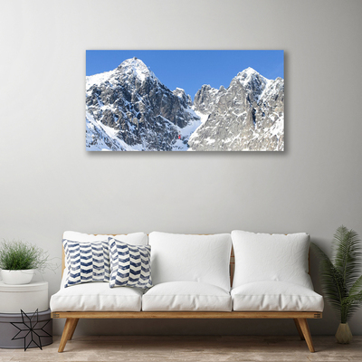 Quadro em tela Paisagem de neve na montanha