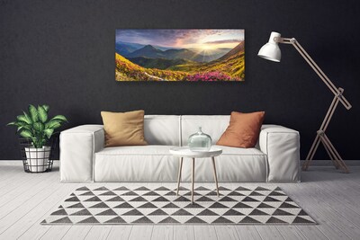 Quadro canvas Paisagem de sol em prado de montanha