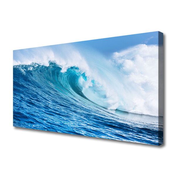 Quadro canvas Ondas Mar Céu Nuvens