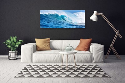 Quadro canvas Ondas Mar Céu Nuvens