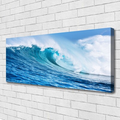 Quadro canvas Ondas Mar Céu Nuvens