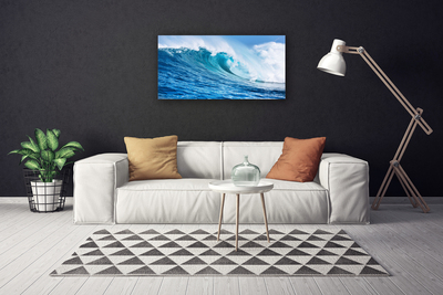 Quadro canvas Ondas Mar Céu Nuvens