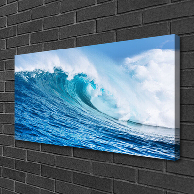 Quadro canvas Ondas Mar Céu Nuvens