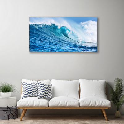 Quadro canvas Ondas Mar Céu Nuvens