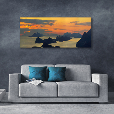 Quadro em tela Paisagem das Montanhas Sea Rocks