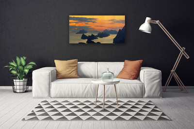 Quadro em tela Paisagem das Montanhas Sea Rocks