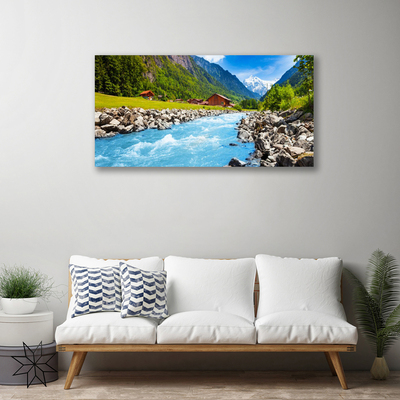 Quadro em tela Paisagem de rios e montanhas