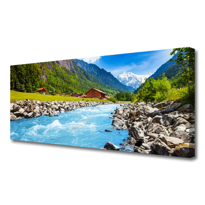 Quadro em tela Paisagem de rios e montanhas
