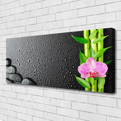 Quadro canvas Planta de flor de caule de bambu