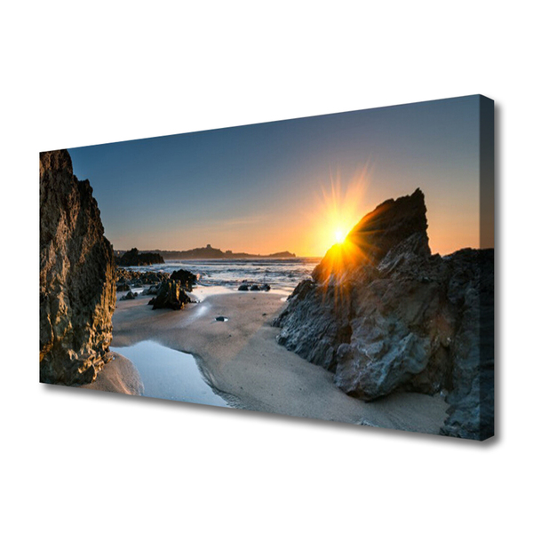 Quadro canvas Paisagem solar da praia de Rock