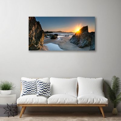 Quadro canvas Paisagem solar da praia de Rock