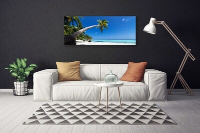 Quadro em tela Praia Palmeira Mar Paisagem