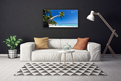 Quadro em tela Praia Palmeira Mar Paisagem