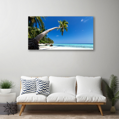 Quadro em tela Praia Palmeira Mar Paisagem