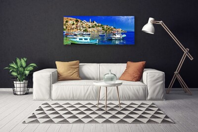 Quadro em tela Barcos Cidade Mar Paisagem