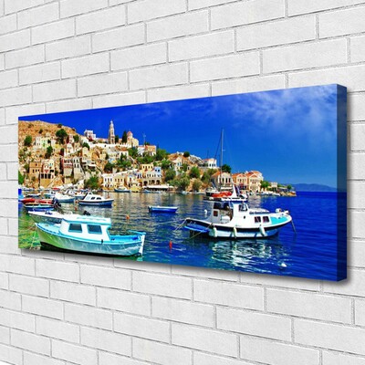 Quadro em tela Barcos Cidade Mar Paisagem