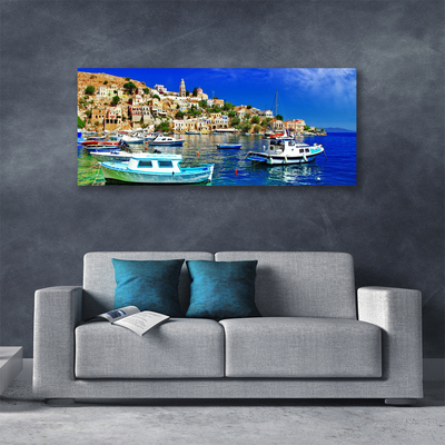 Quadro em tela Barcos Cidade Mar Paisagem