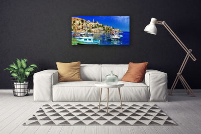 Quadro em tela Barcos Cidade Mar Paisagem