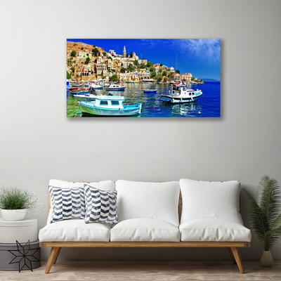 Quadro em tela Barcos Cidade Mar Paisagem