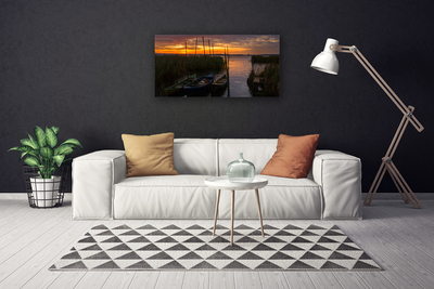 Quadro canvas Paisagem de ervas marinhas de barcos