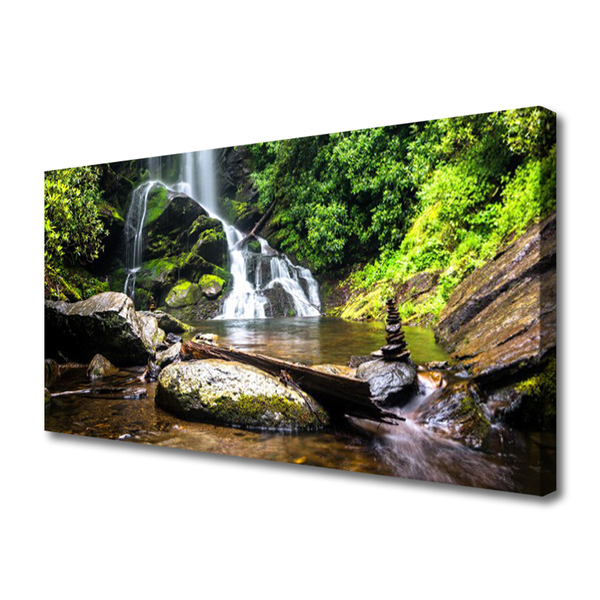 Quadro em tela Cachoeira Floresta Natureza Riacho