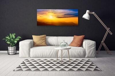 Quadro canvas Montanha Sol Nuvens Paisagem
