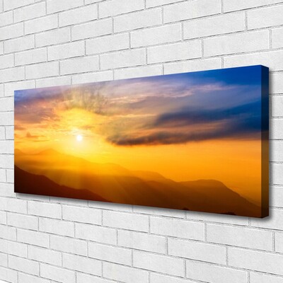 Quadro canvas Montanha Sol Nuvens Paisagem