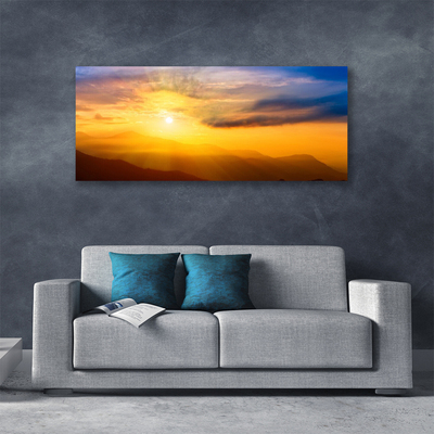 Quadro canvas Montanha Sol Nuvens Paisagem