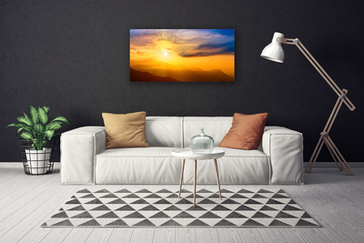 Quadro canvas Montanha Sol Nuvens Paisagem