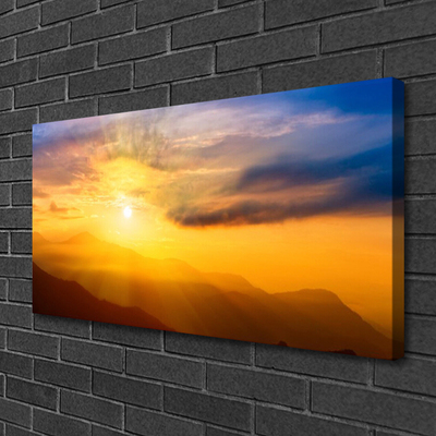 Quadro canvas Montanha Sol Nuvens Paisagem