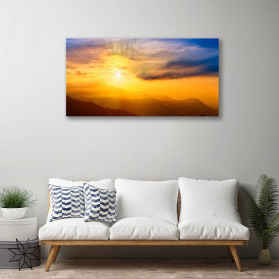 Quadro canvas Montanha Sol Nuvens Paisagem